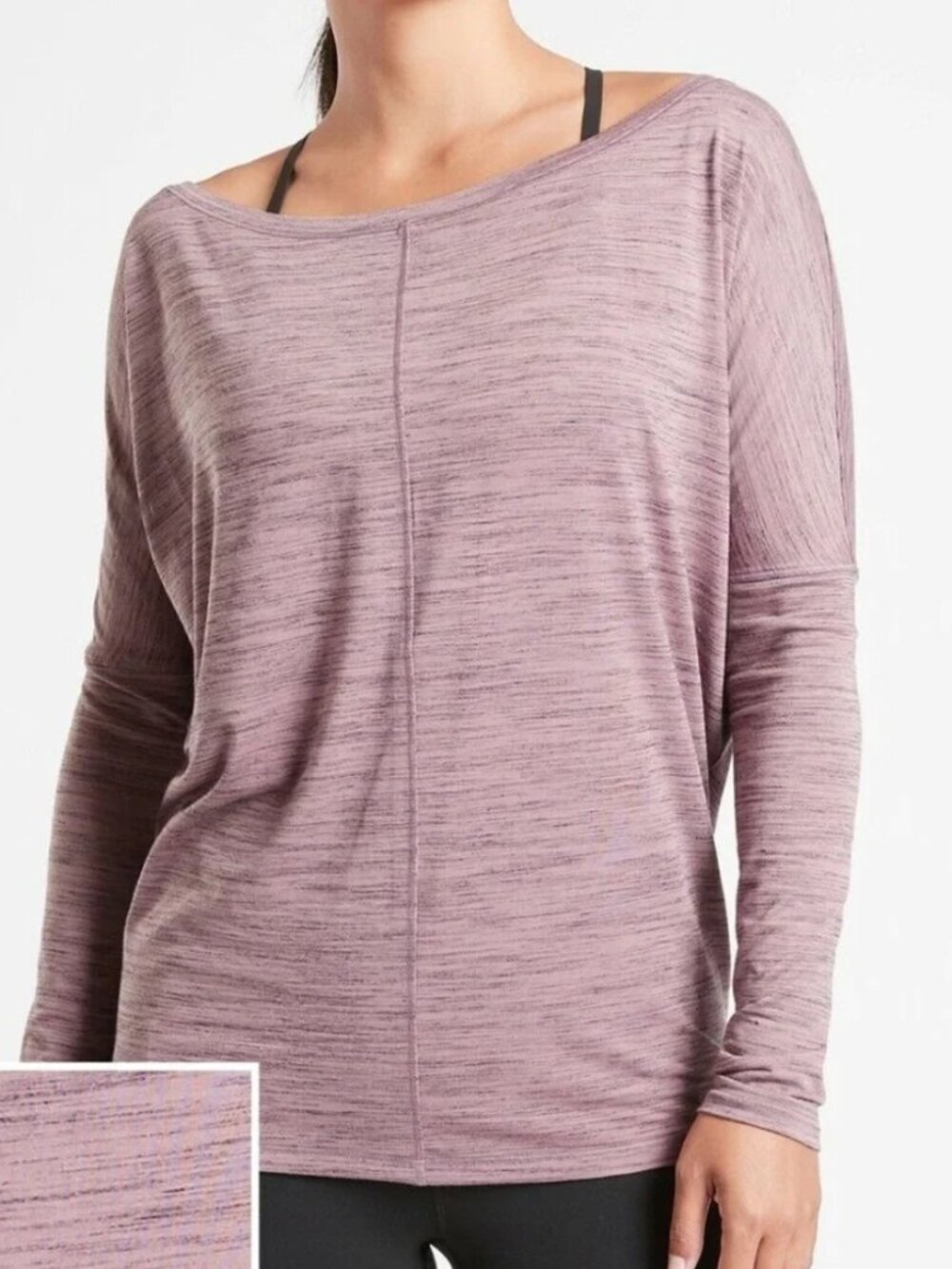 ATHLETA Essence Flow Space Dye Long Sleeve Dolman Top L Large